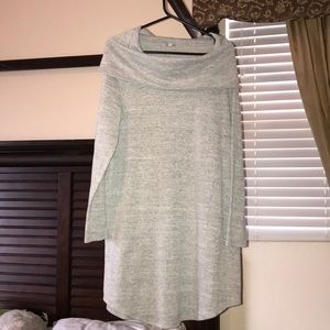 Gray off the shoulder long sleeve dress